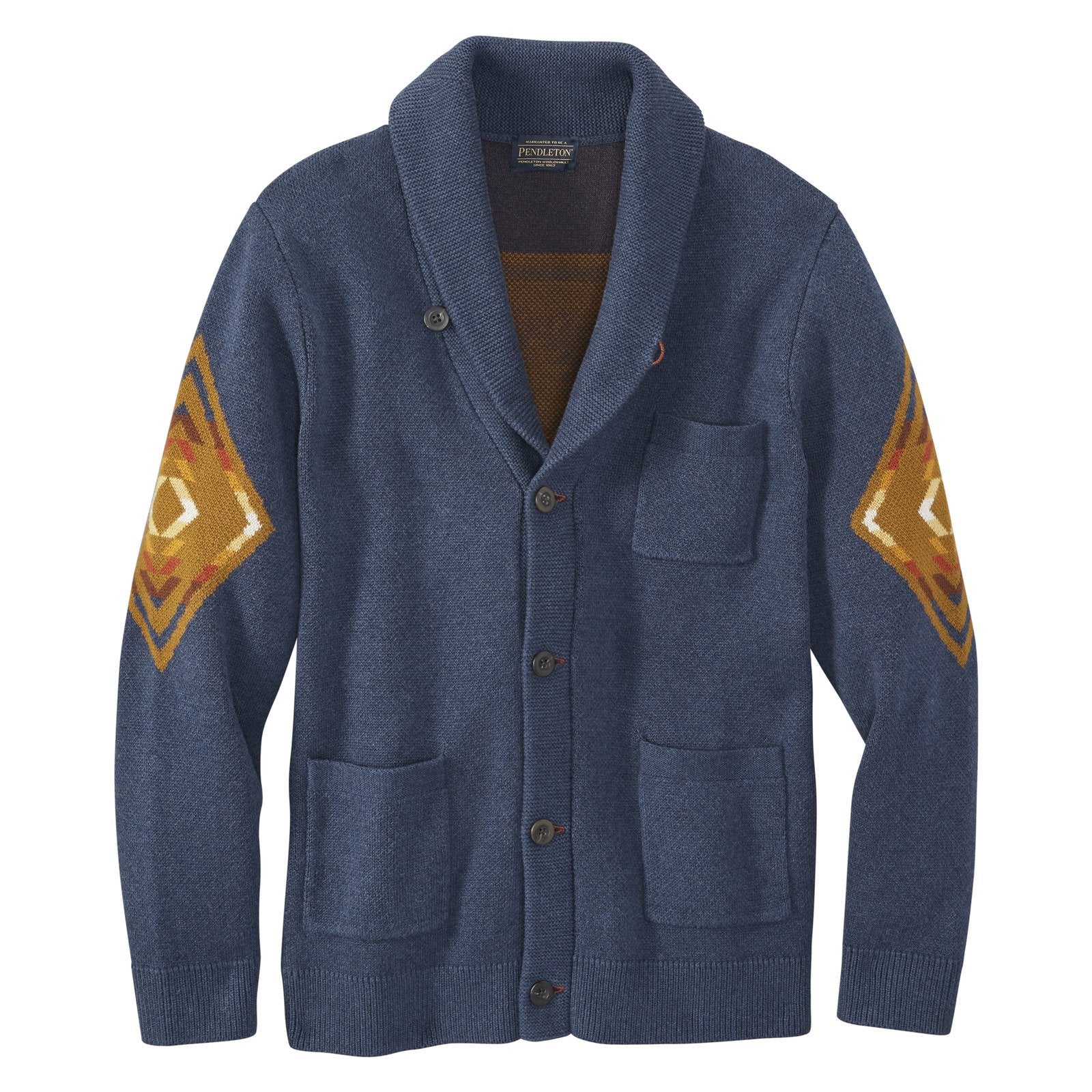 Pendleton Shawl Sweater - Navy Harding