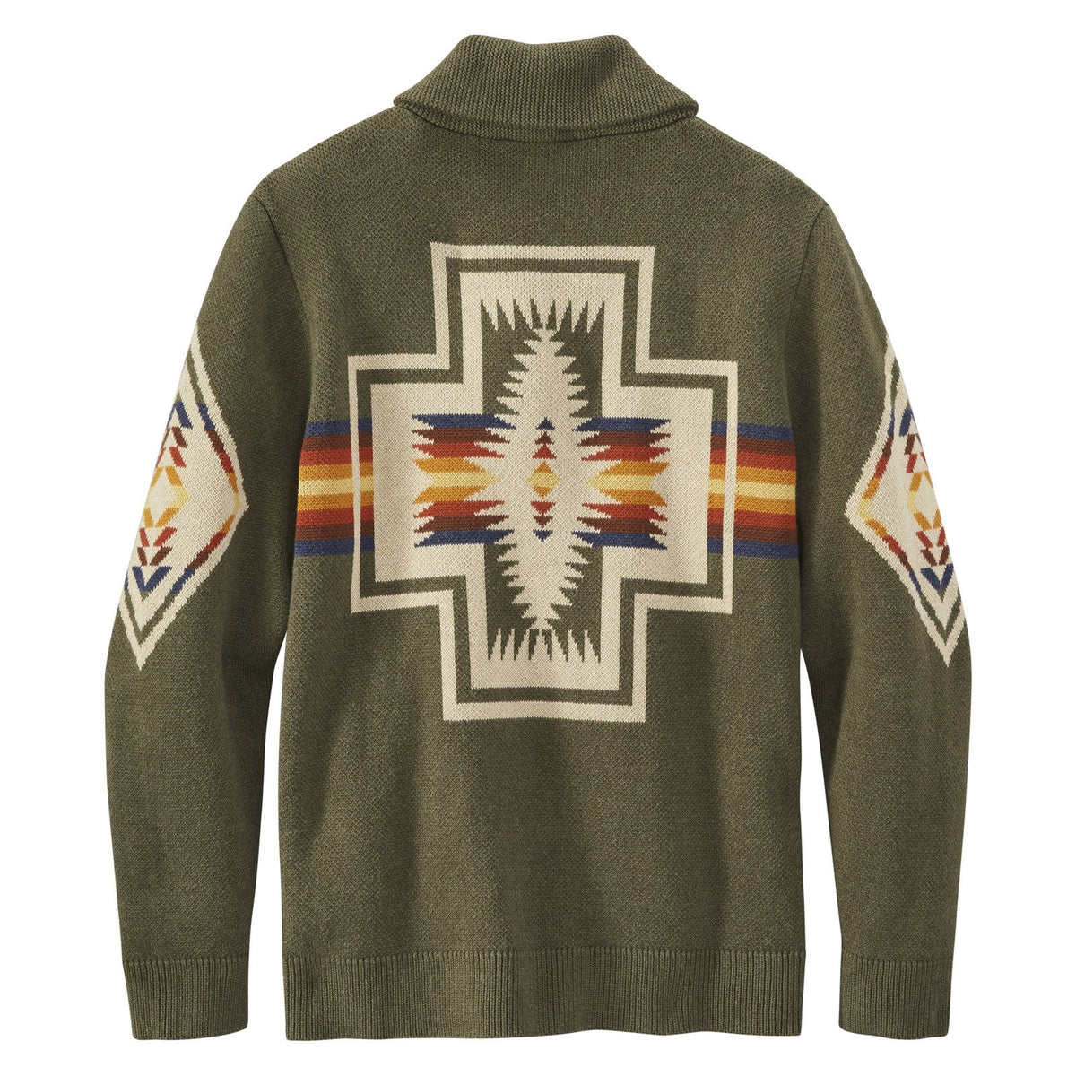 Pendleton Shawl Sweater - Green Harding