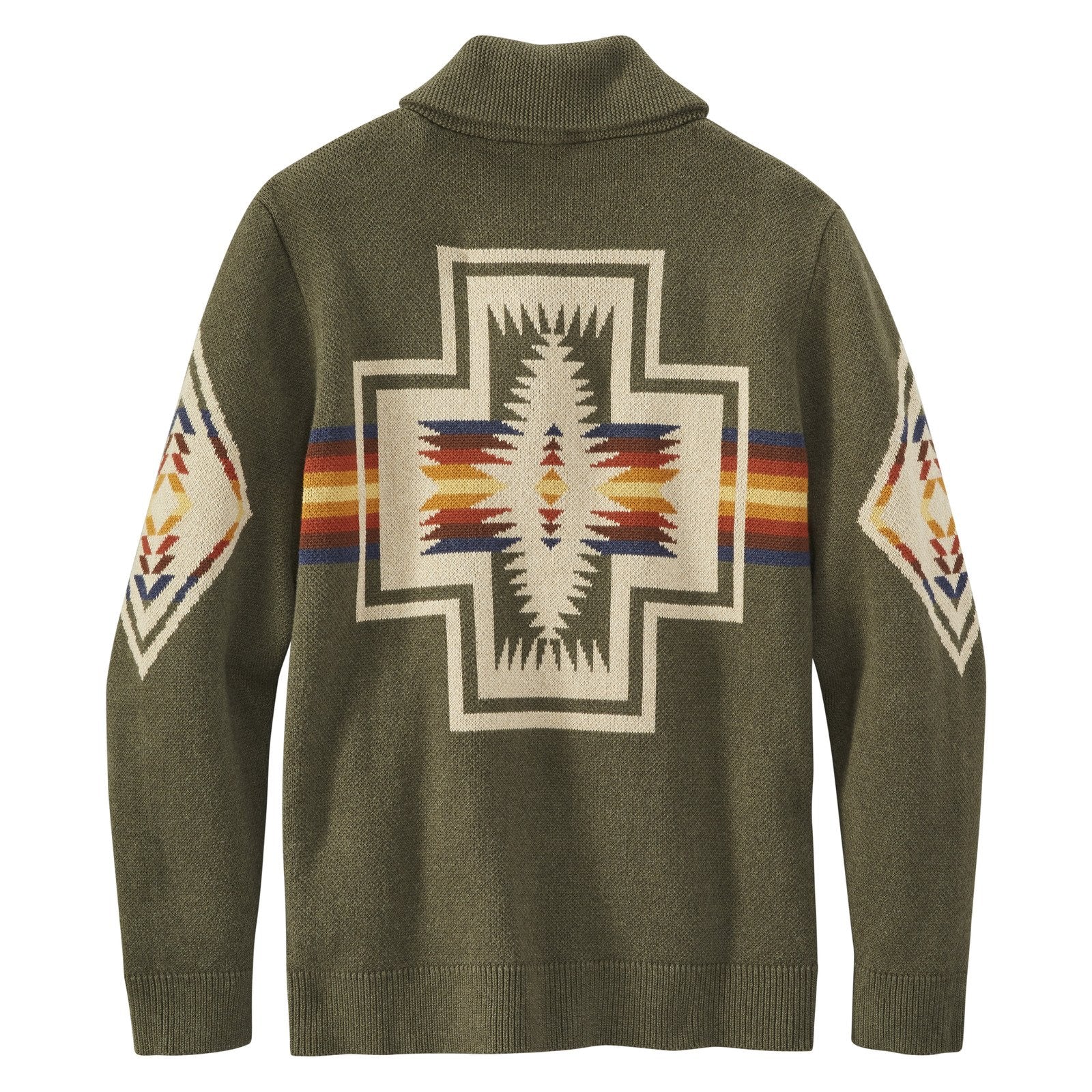 Pendleton Shawl Sweater - Green Harding