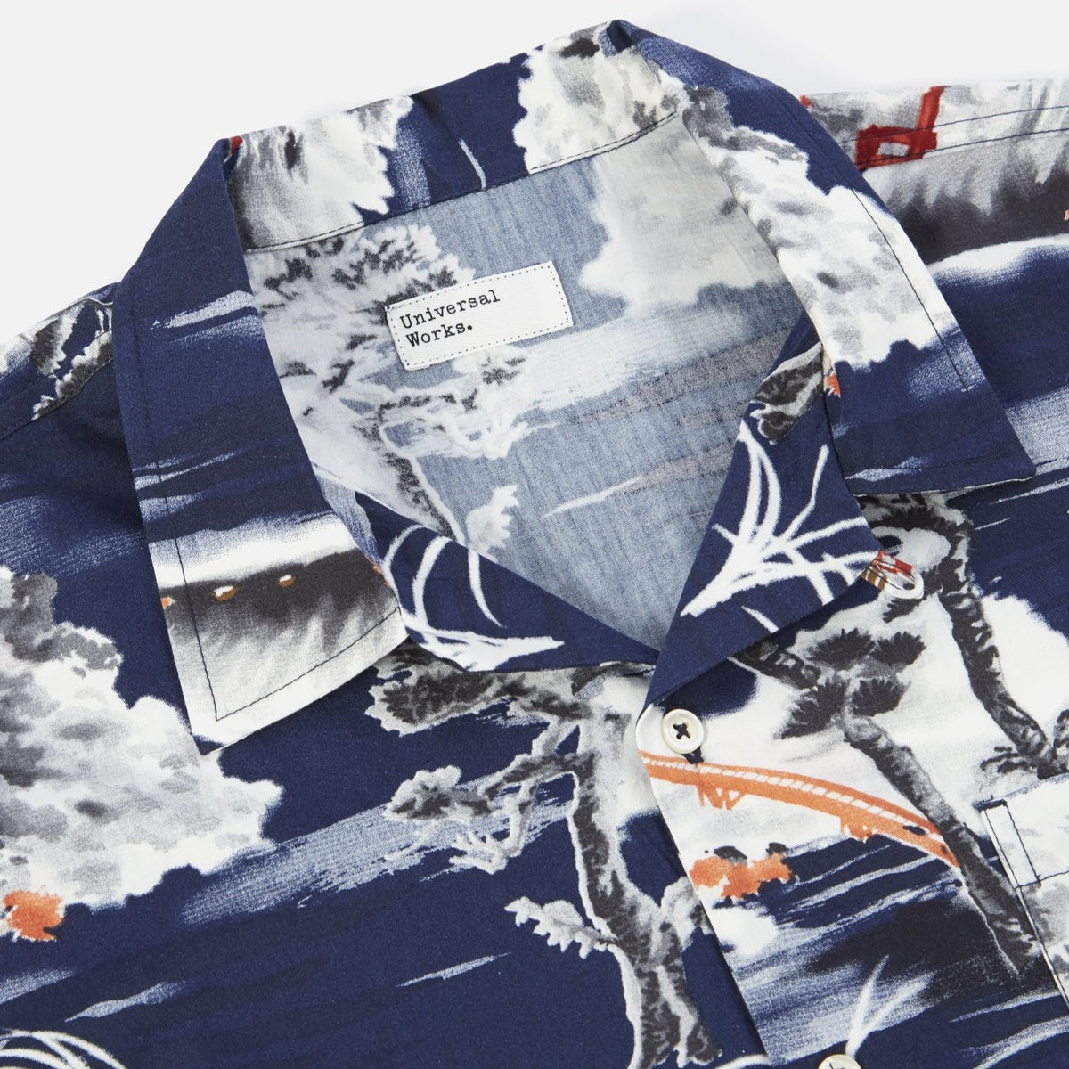 Universal Works Road Shirt - Navy Fuji Summer