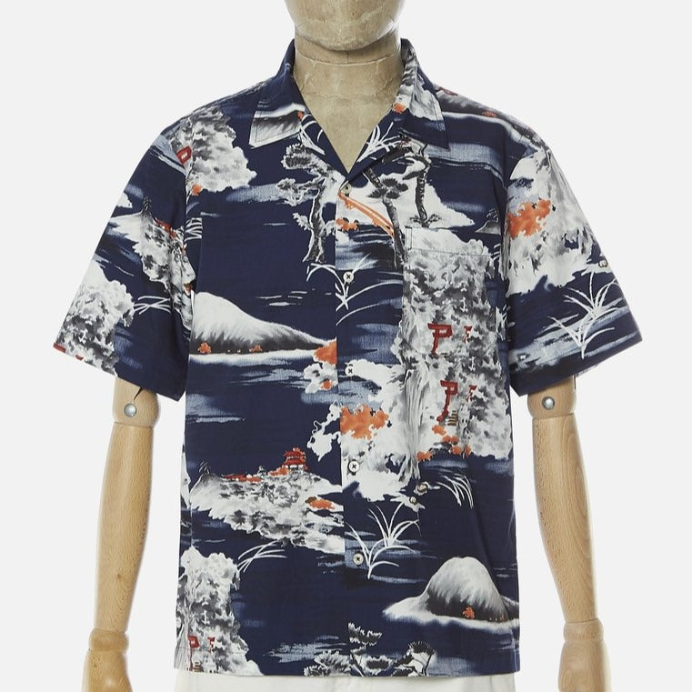 Universal Works Road Shirt - Navy Fuji Summer
