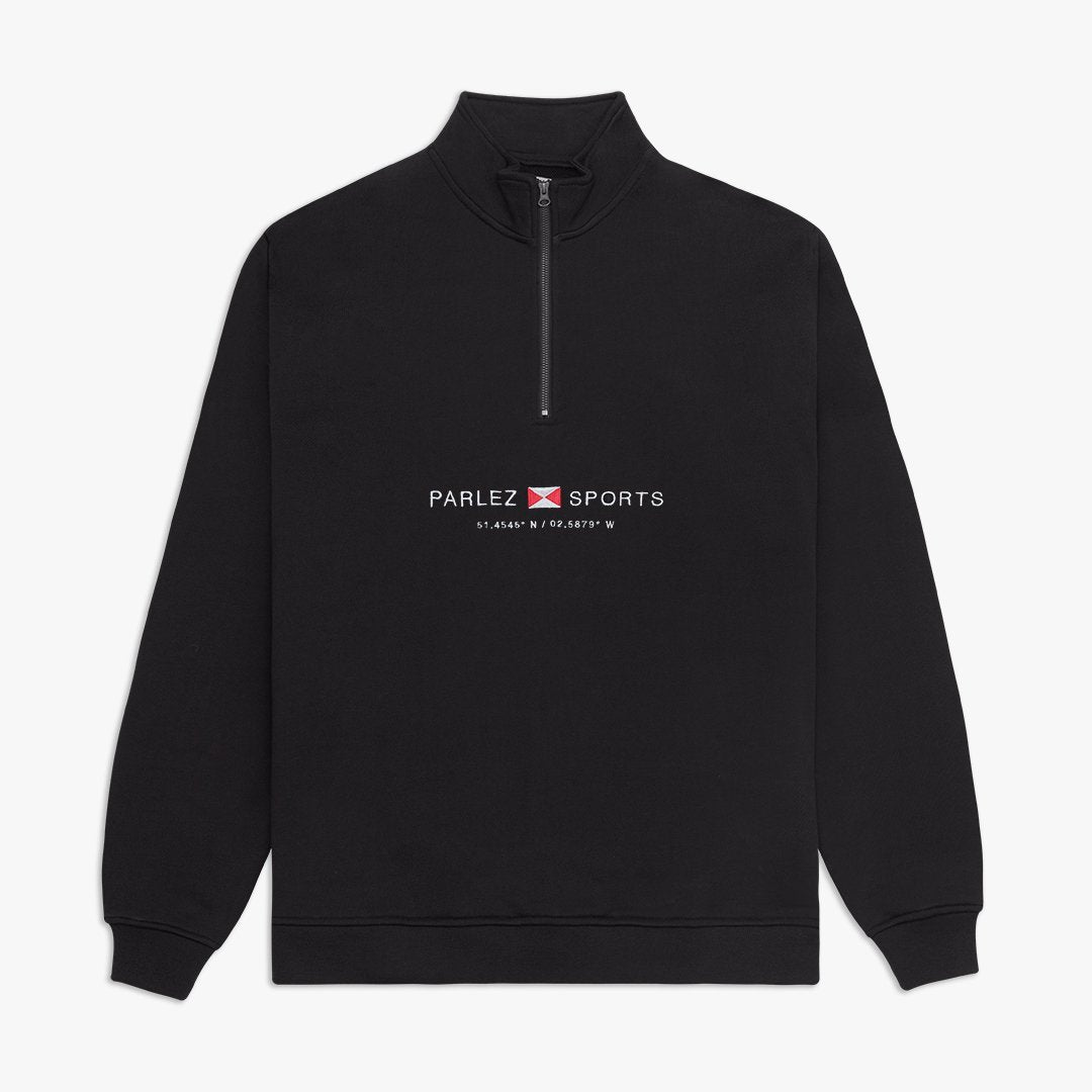 Parlez Byera 1/4 Zip Sweat - Black