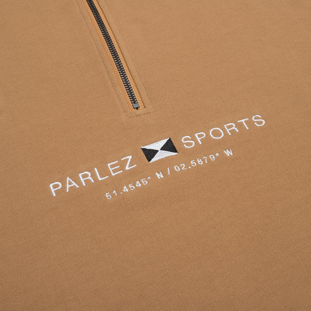 Parlez Byera 1/4 Zip Sweat - Brown