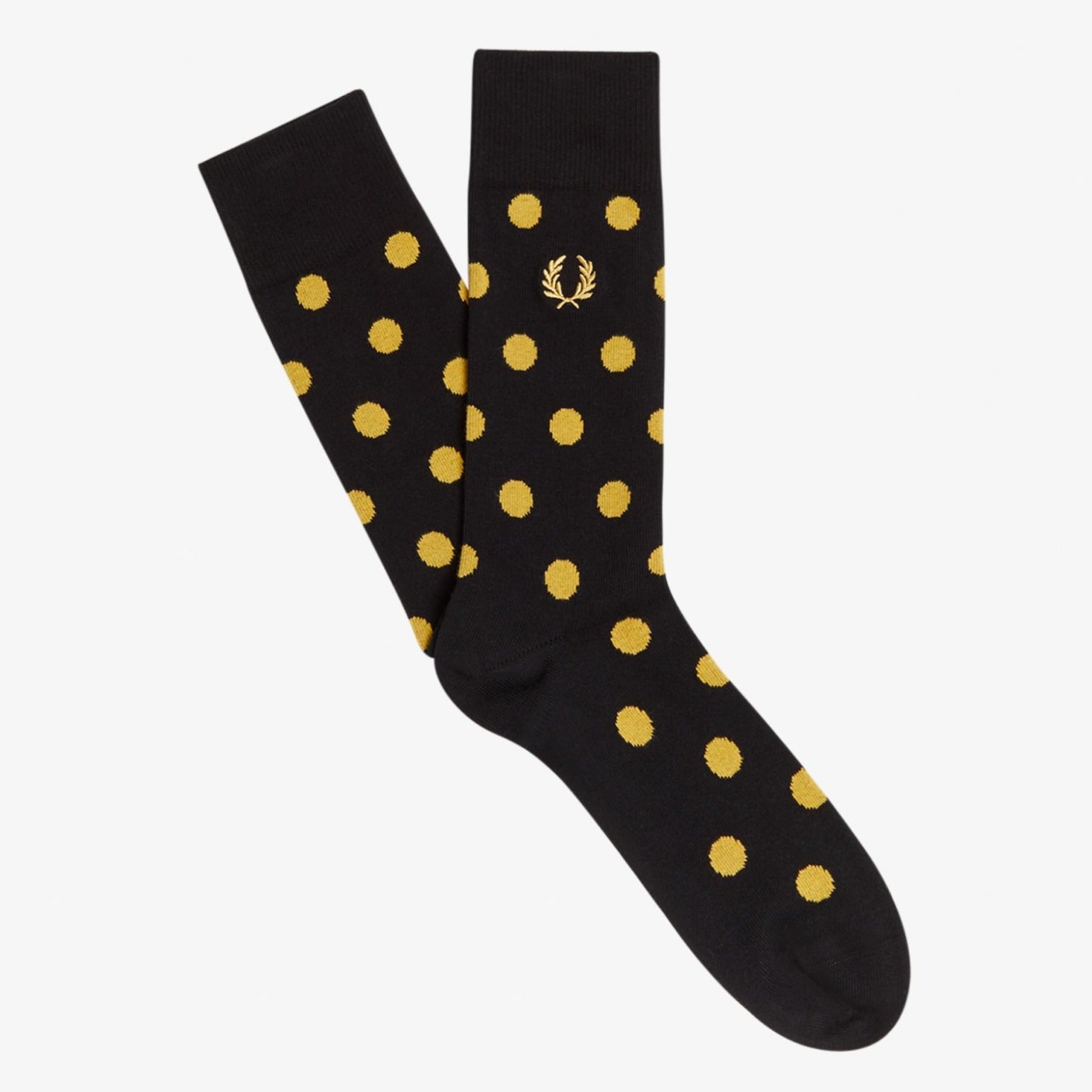 Fred Perry Polka Dot Socks - Black / Champagne