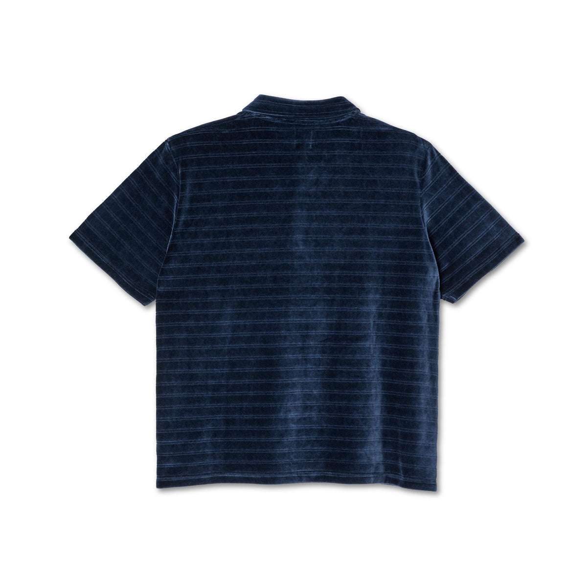 Polar Skate Co Stripe Velour Polo Shirt - Navy