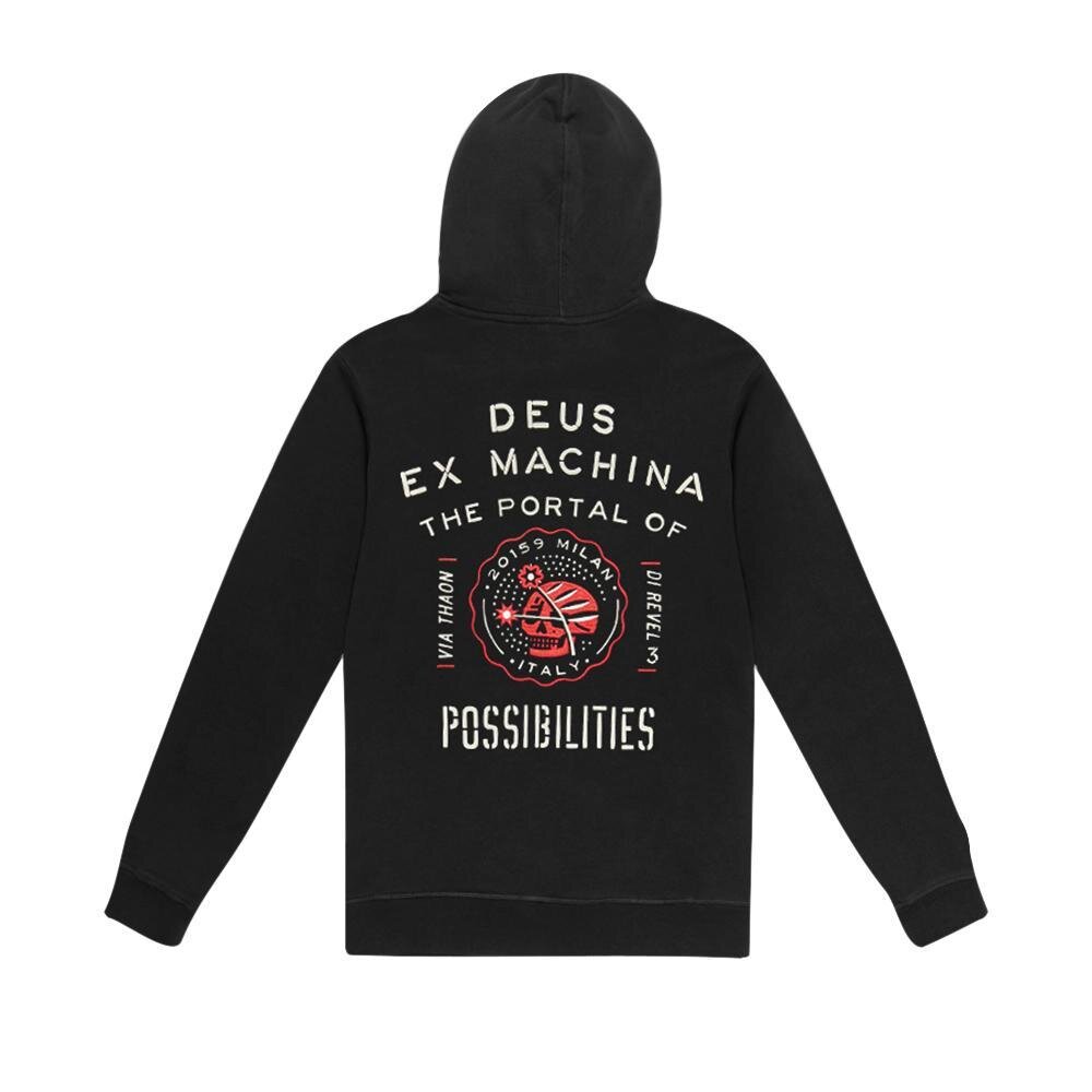 Deus Ex Machina Milano Embroidered Address Hoodie Black