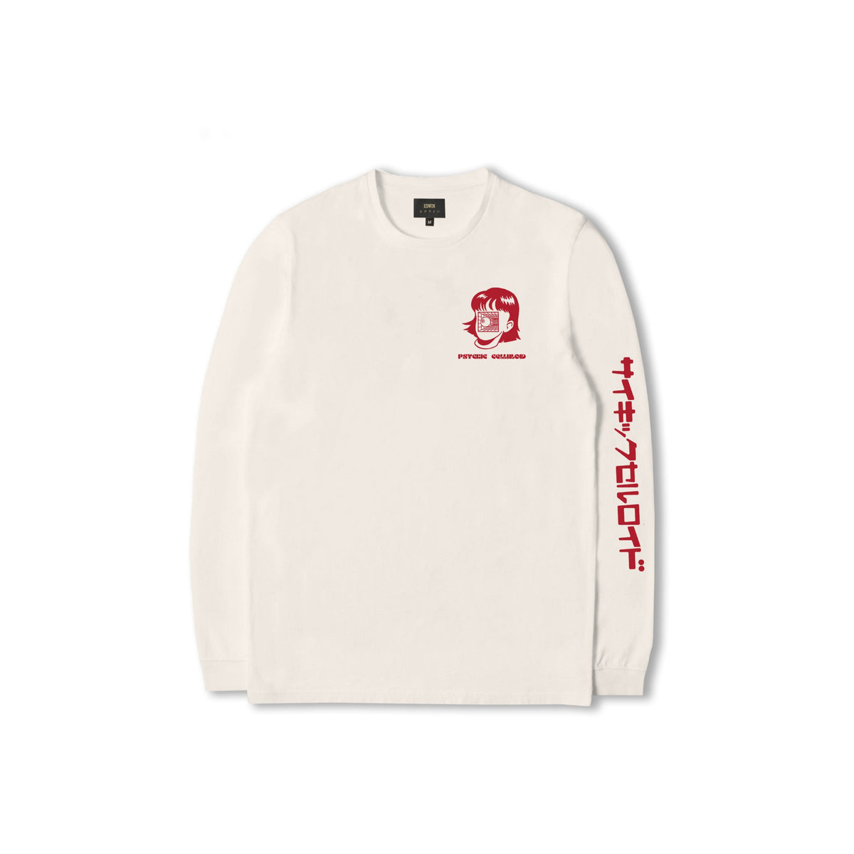 Edwin Psychic Celluloid LS T-Shirt - Whisper White