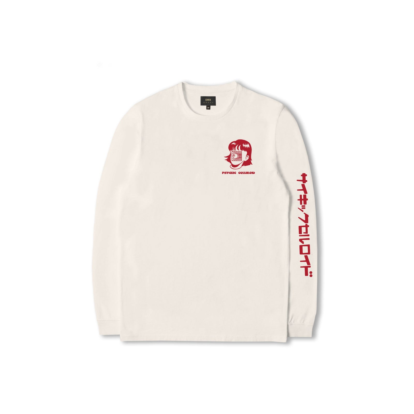 Edwin Psychic Celluloid LS T-Shirt - Whisper White