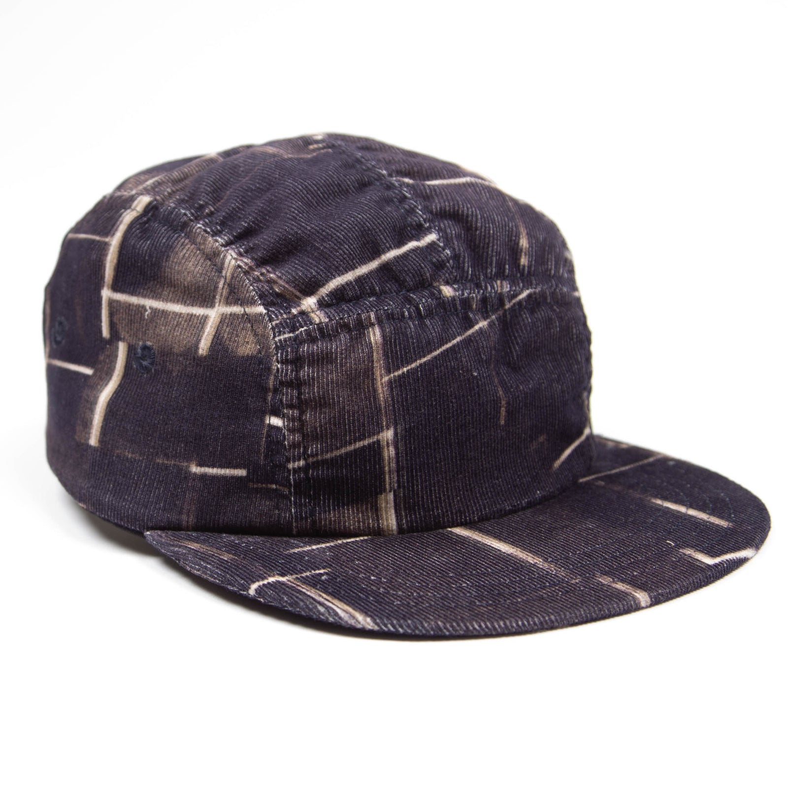 Folk Five Panel Cap - Fracture Check Charcoal