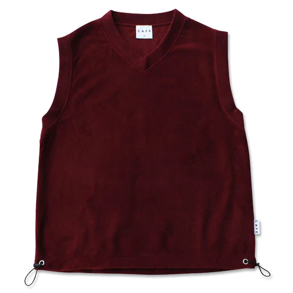 Skateboard Cafe Fleece Vest - Burgundy