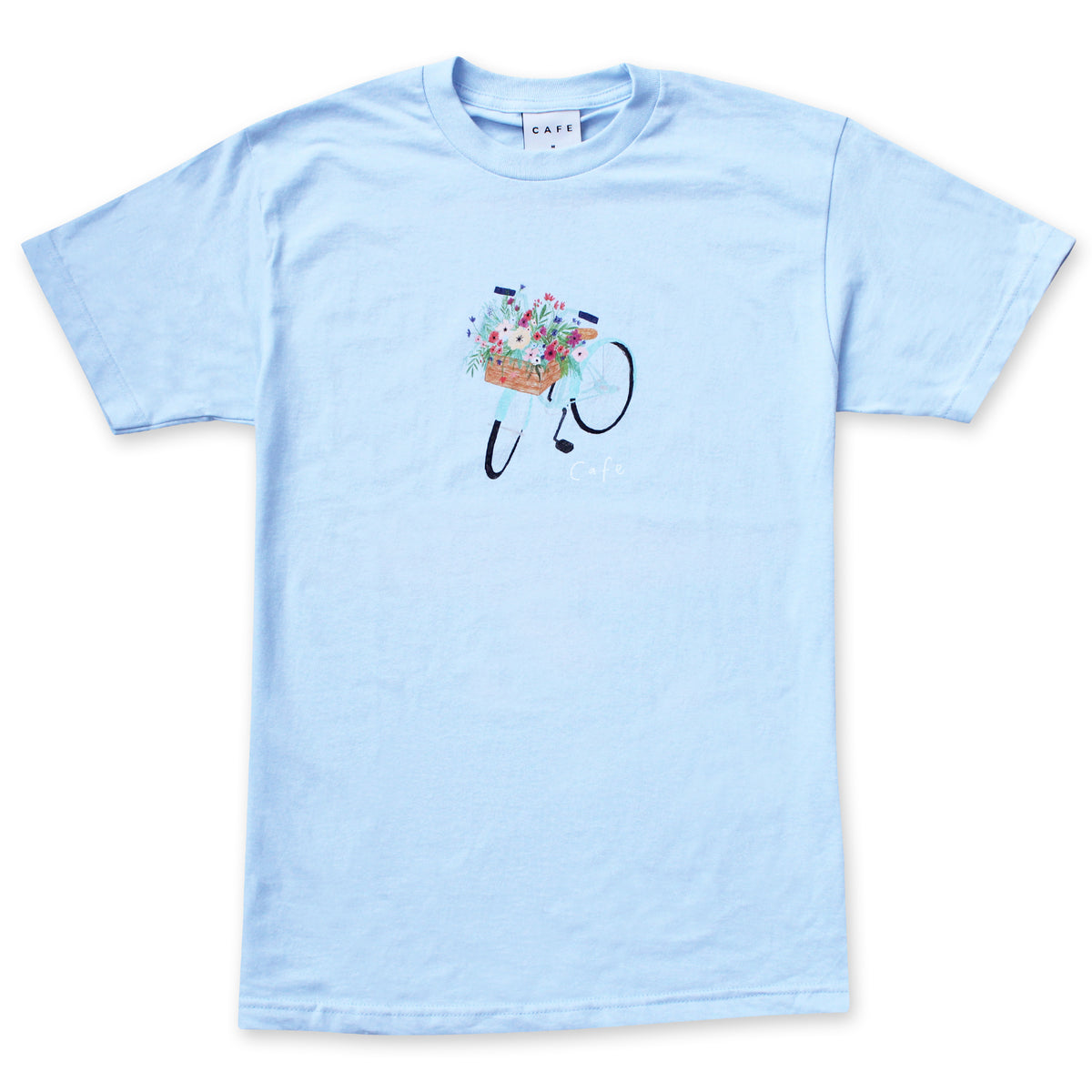 Skateboard Café Flower Basket T-Shirt - Powder Blue