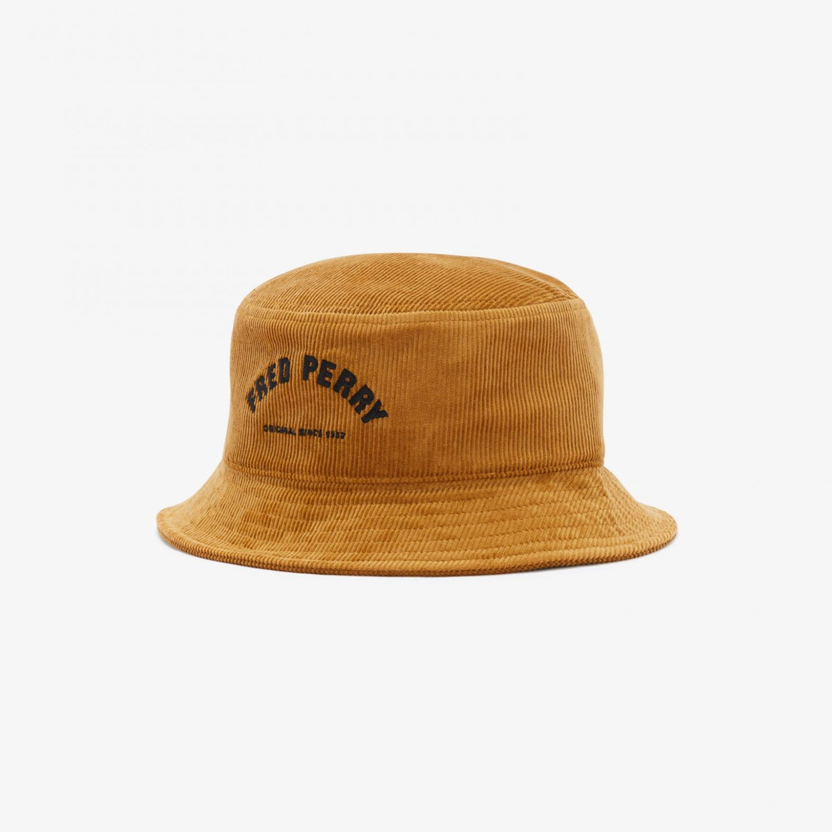 Fred Perry Arch Branded Cord Bucket Hat - Dark Caramel