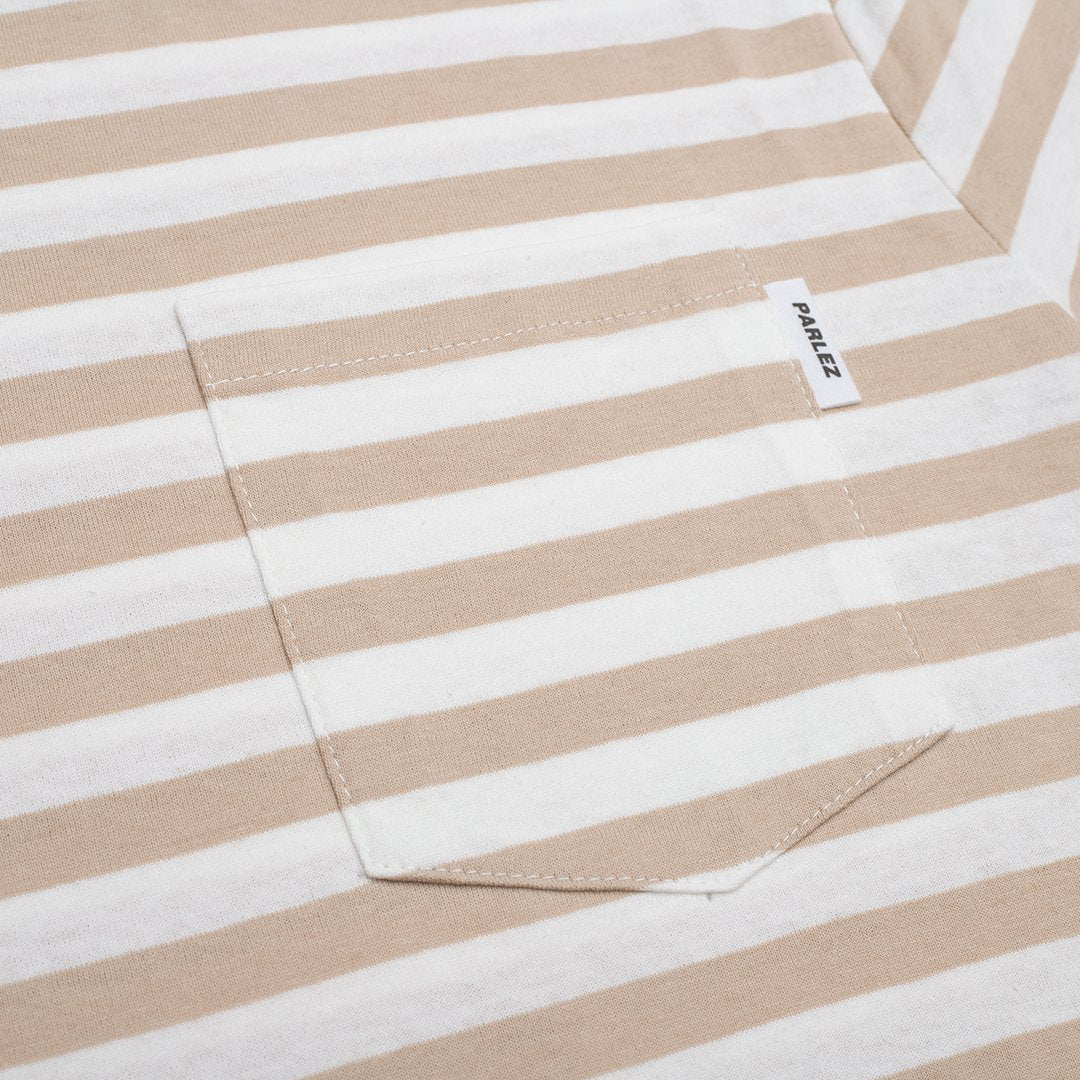 Parlez Heavy Stripe Pocket T-Shirt - Sand
