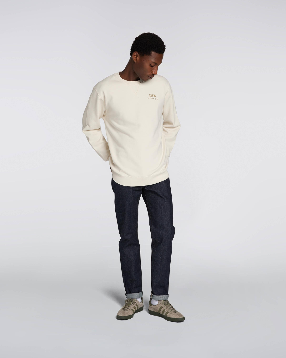 Edwin Base Crew - Whisper White