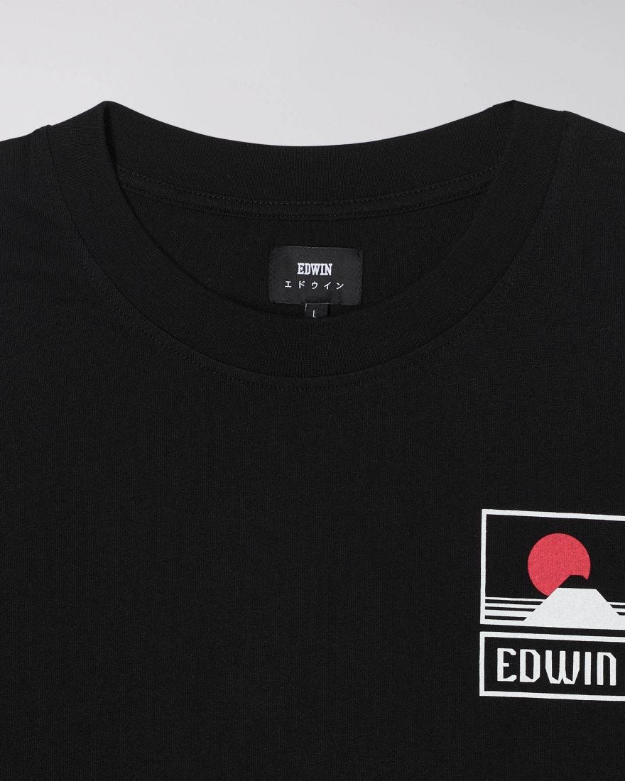 Edwin LS Sunset on Mt Fuji T-Shirt - Black