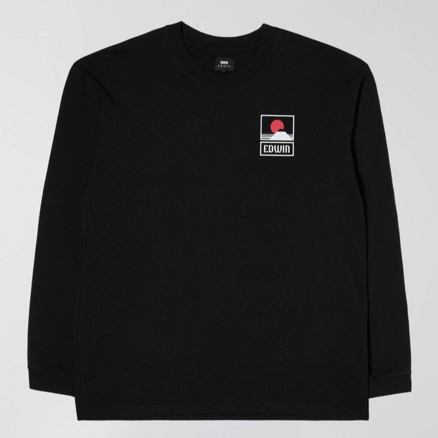 Edwin LS Sunset on Mt Fuji T-Shirt - Black