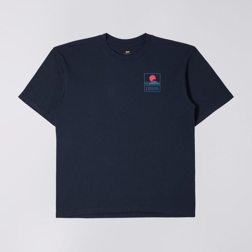Edwin Sunset On Mt Fuji T-Shirt - Navy Blazer
