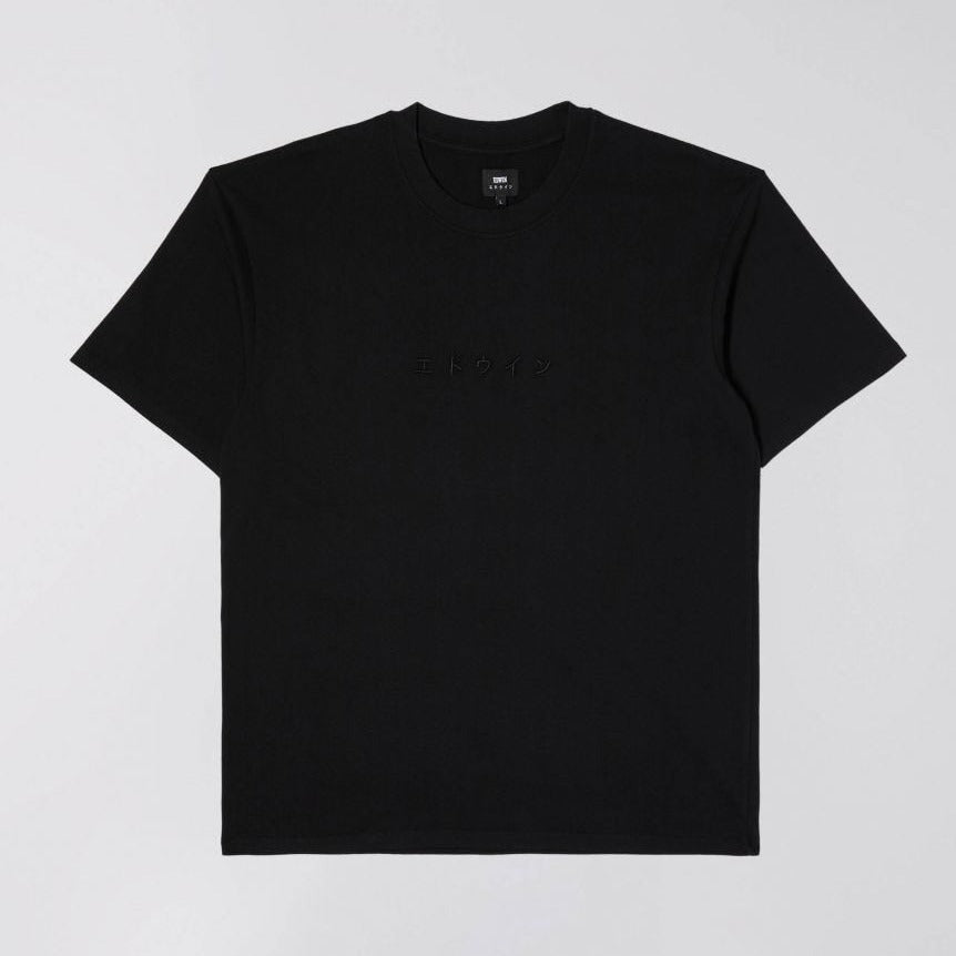 Edwin Katakana Embroidery T-Shirt - Black