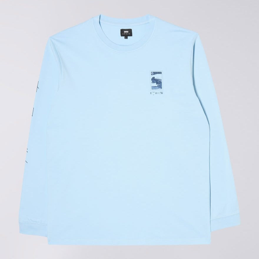Edwin Fuji Scenery LS T-Shirt - Cerulean Blue