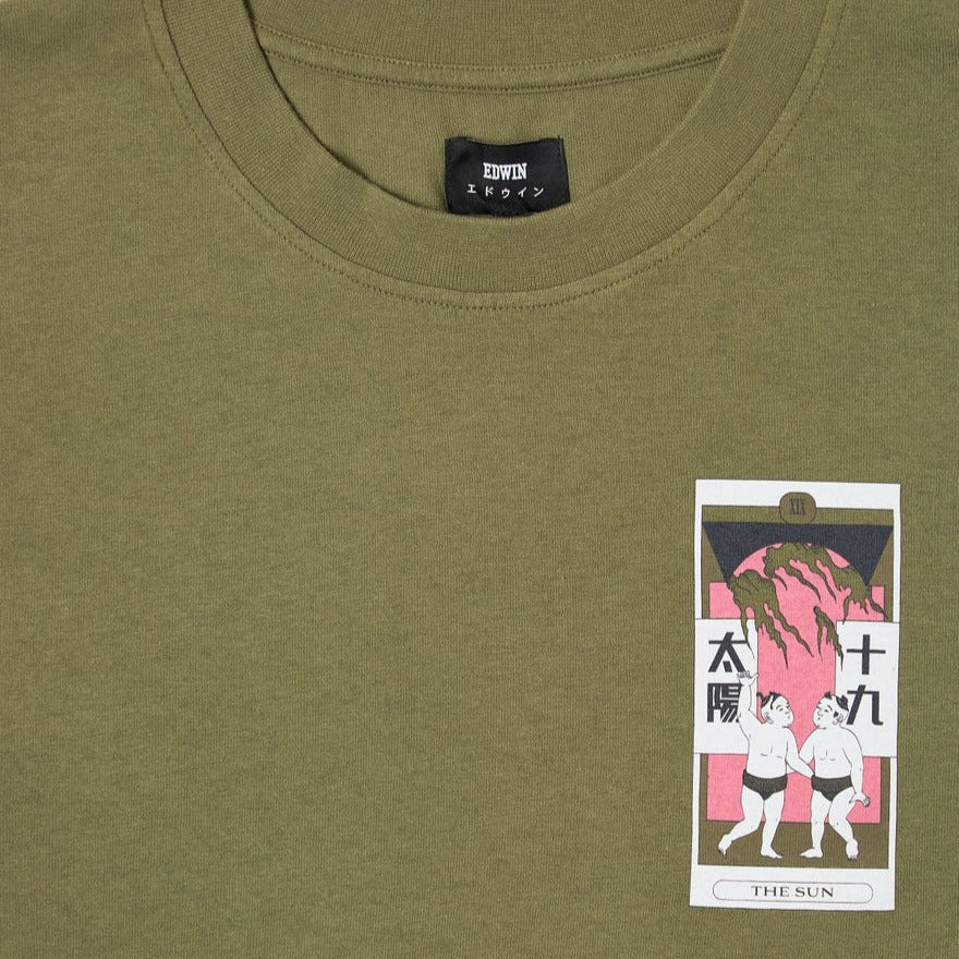 Edwin Tarot Deck 2 LS T-Shirt - Martini Olive