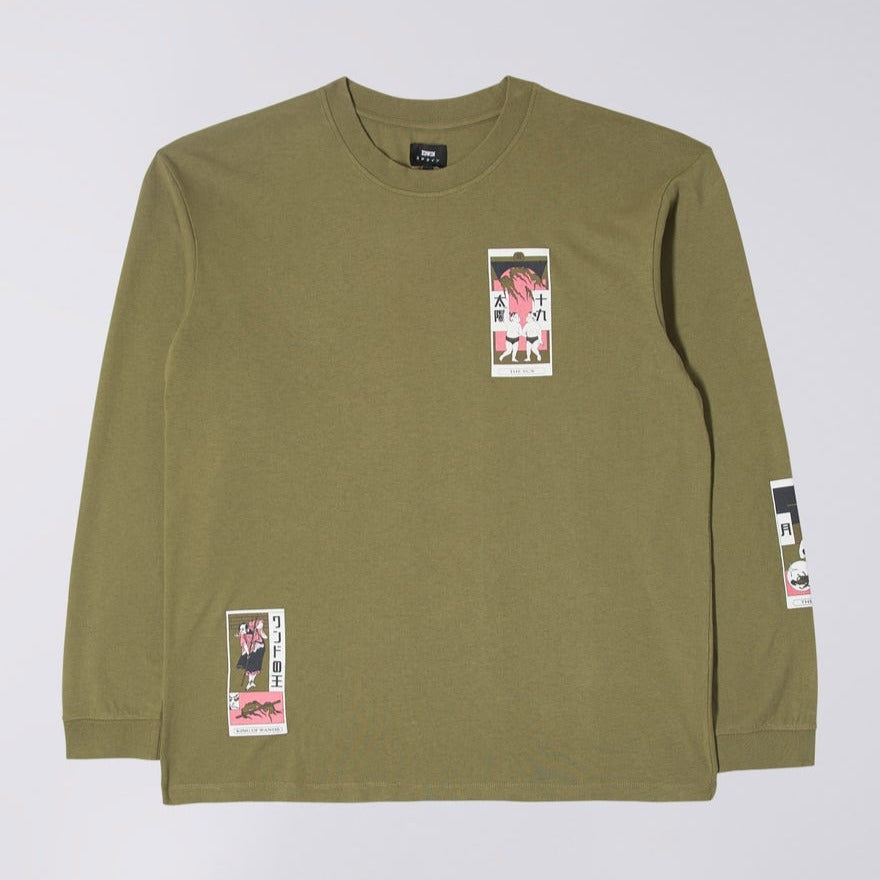 Edwin Tarot Deck 2 LS T-Shirt - Martini Olive