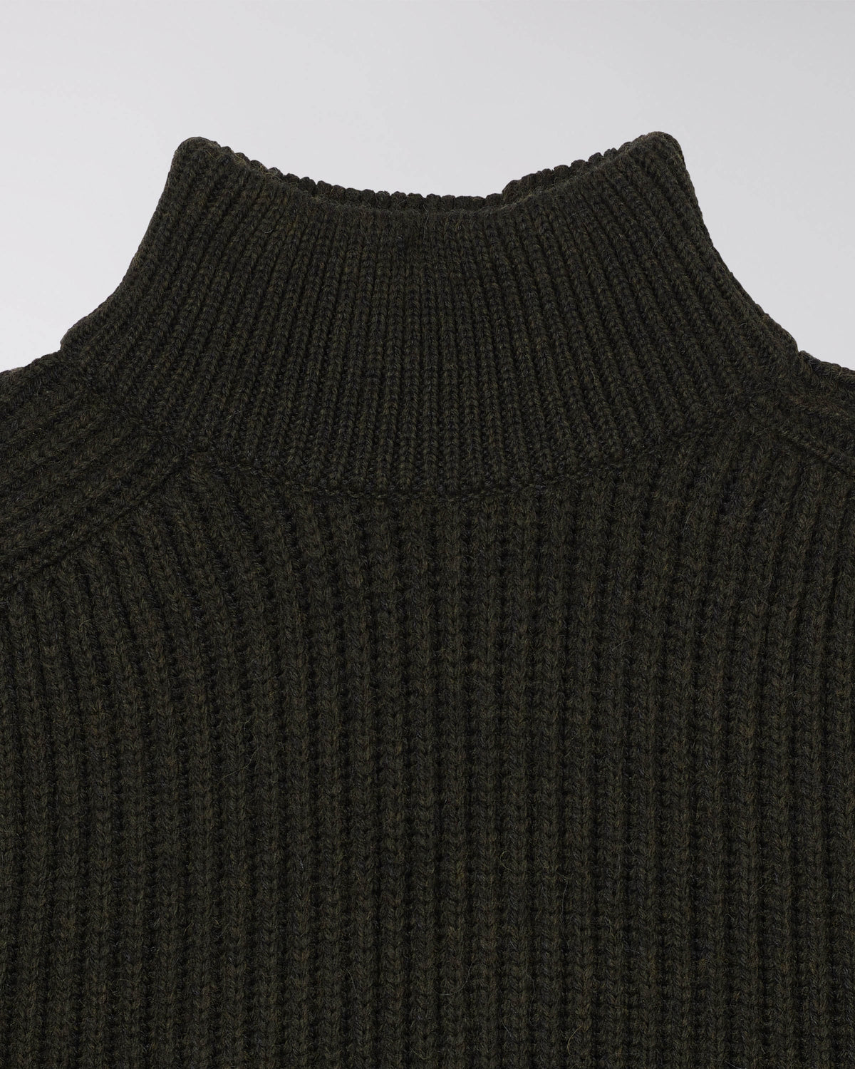 Edwin Roni High Collar Knit - Uniform Green