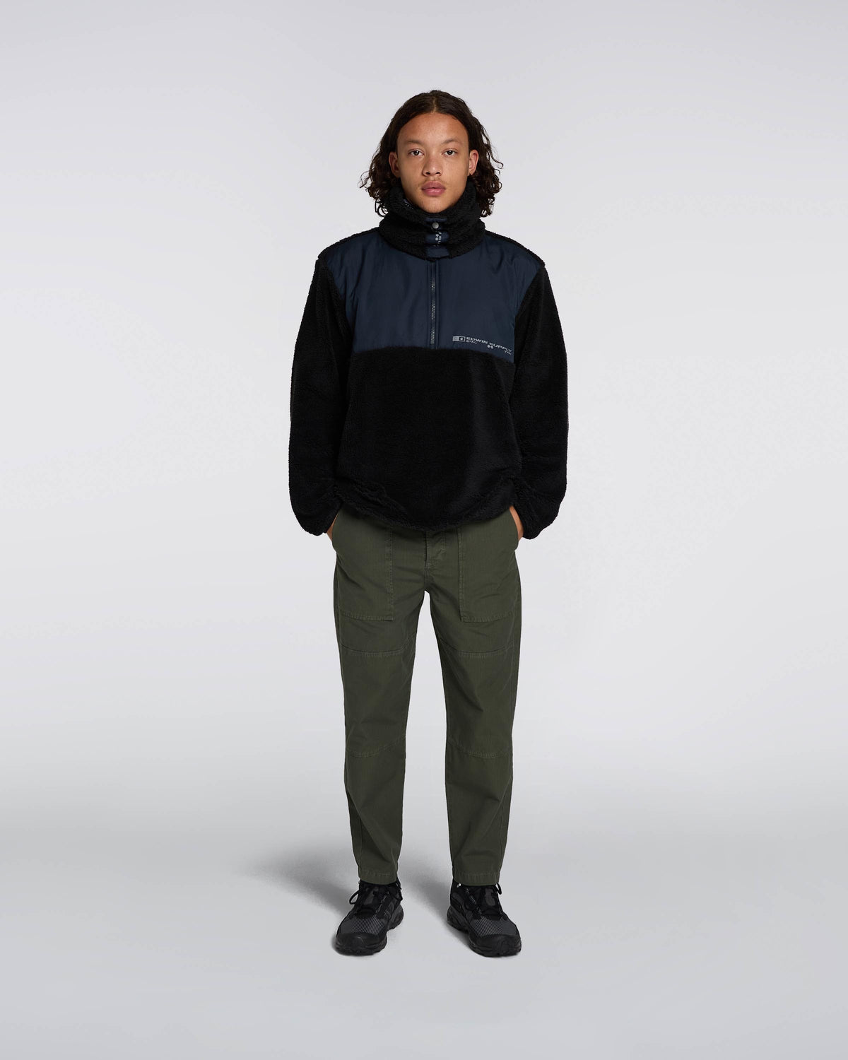 Edwin Kaiteki Half Zip Sweat : Black