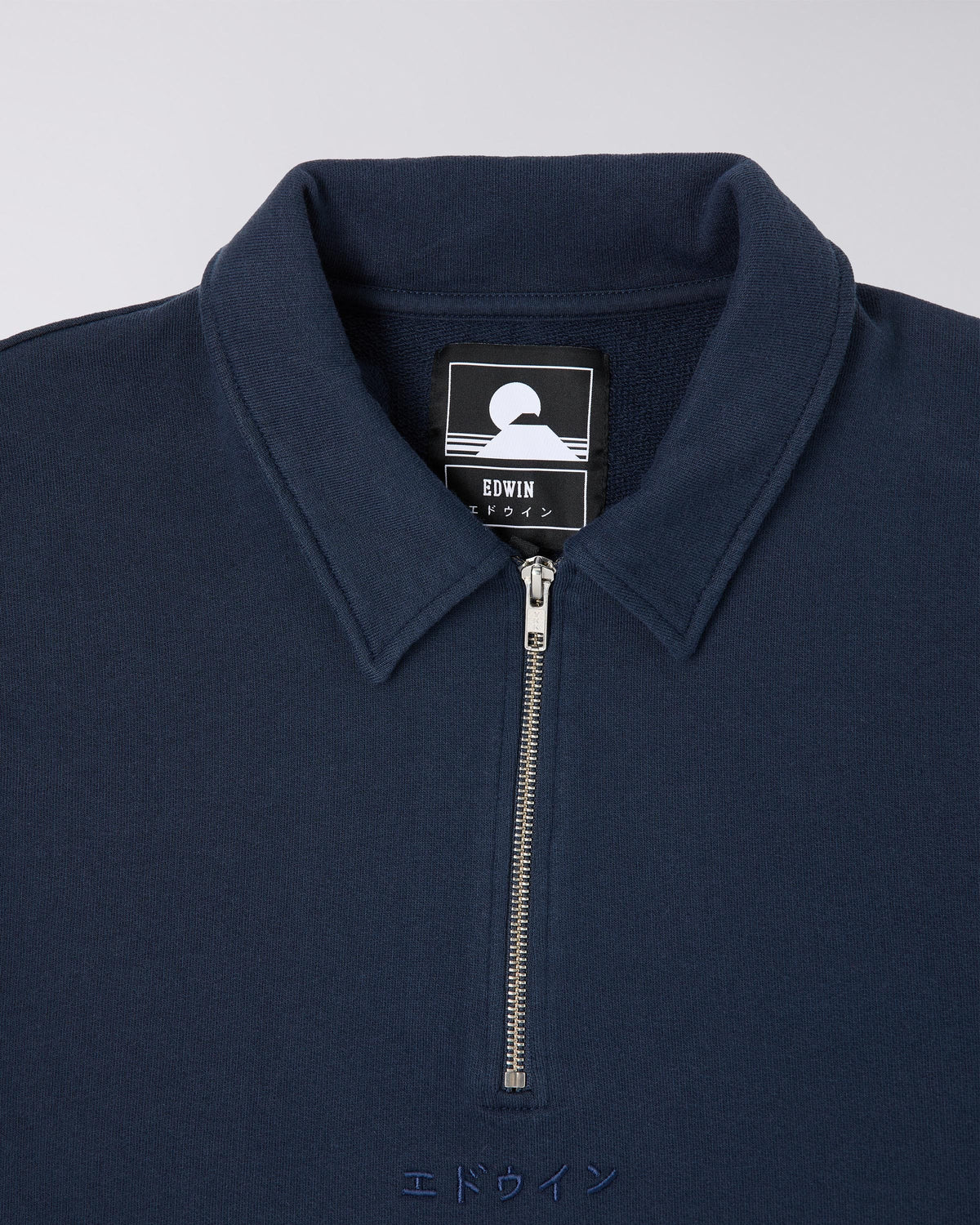 Edwin Zip Polo - Navy Blazer