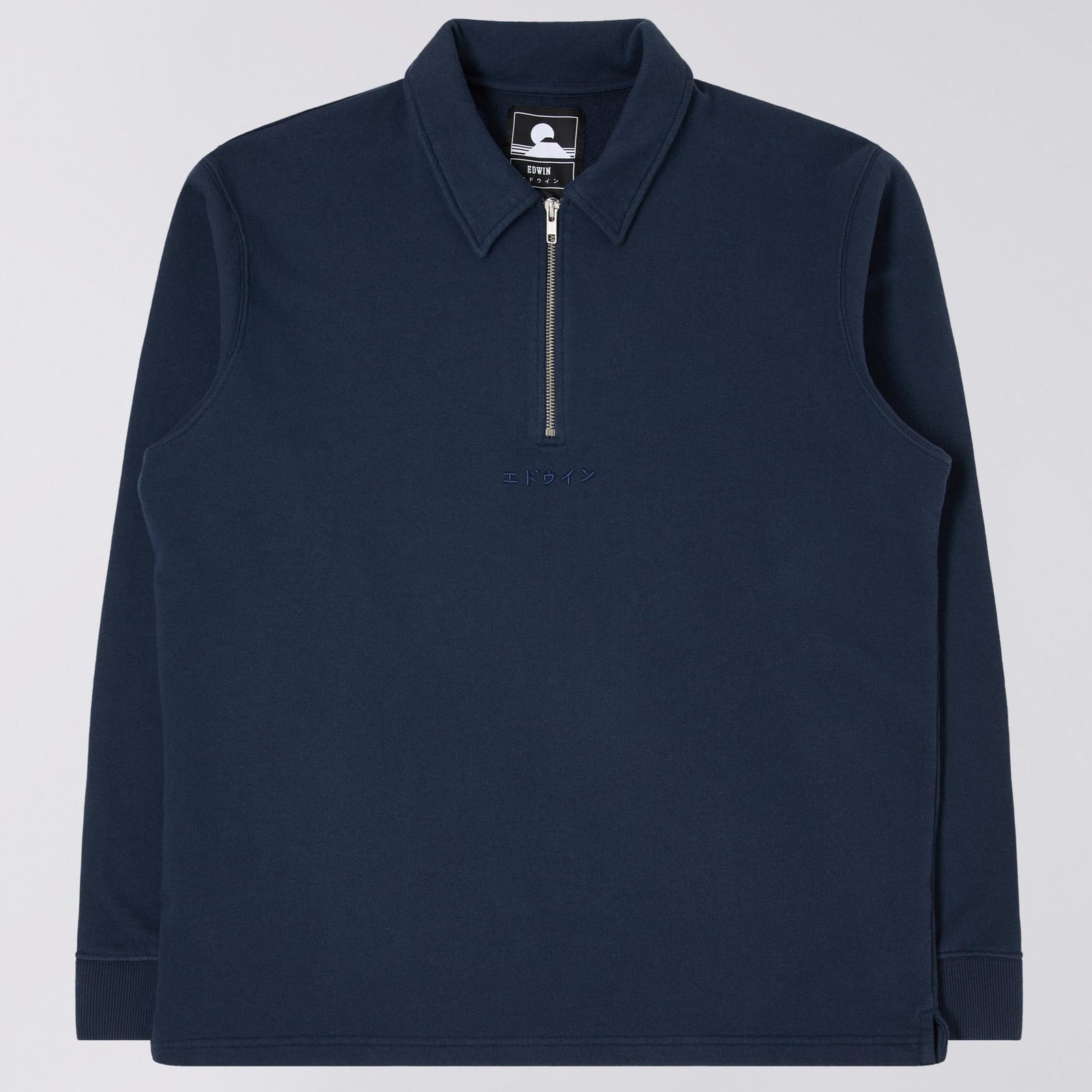 Edwin Zip Polo - Navy Blazer