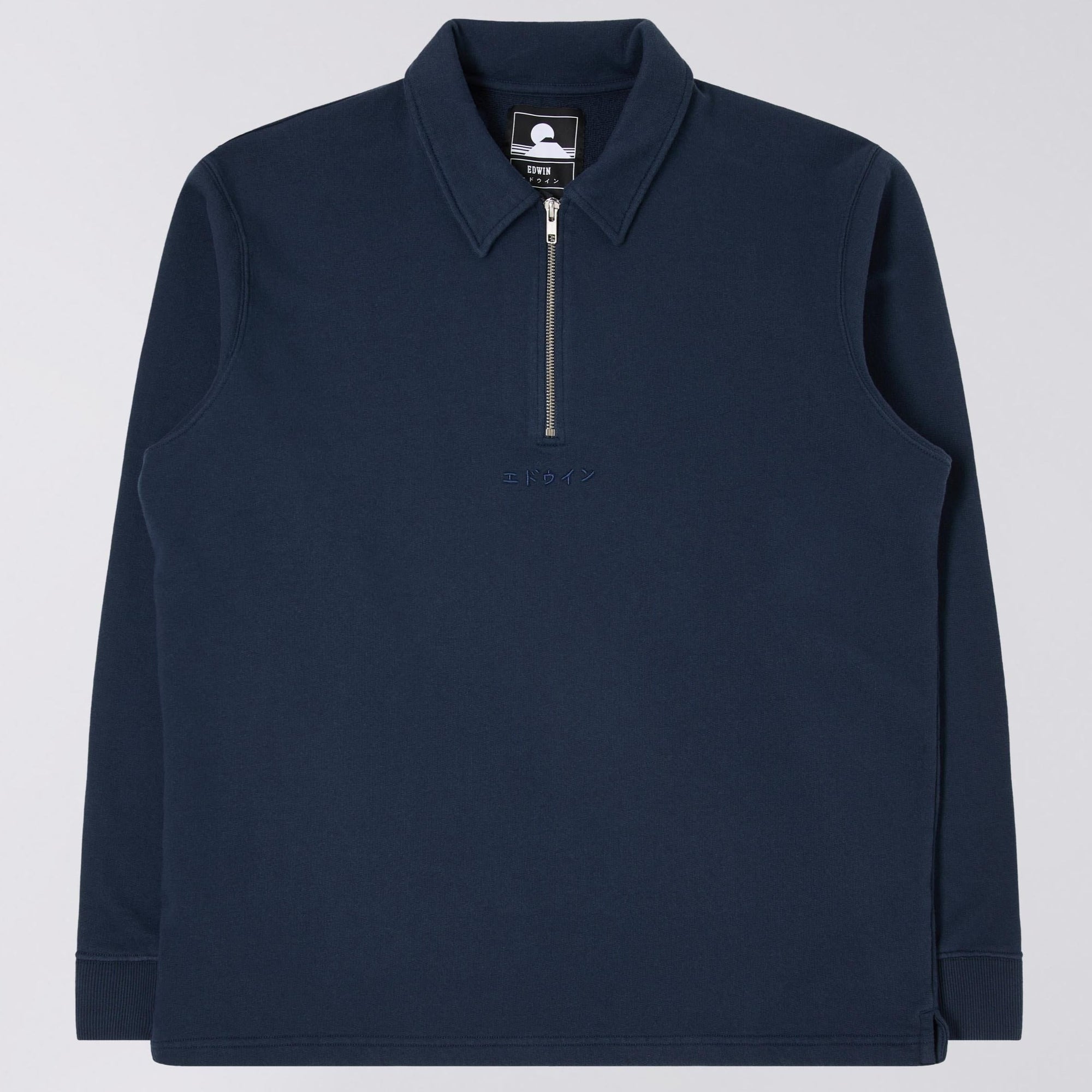 Edwin Zip Polo - Navy Blazer