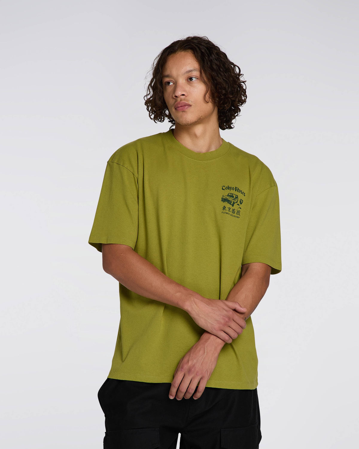 Edwin Tokyo Roses T-Shirt - Wakame Green