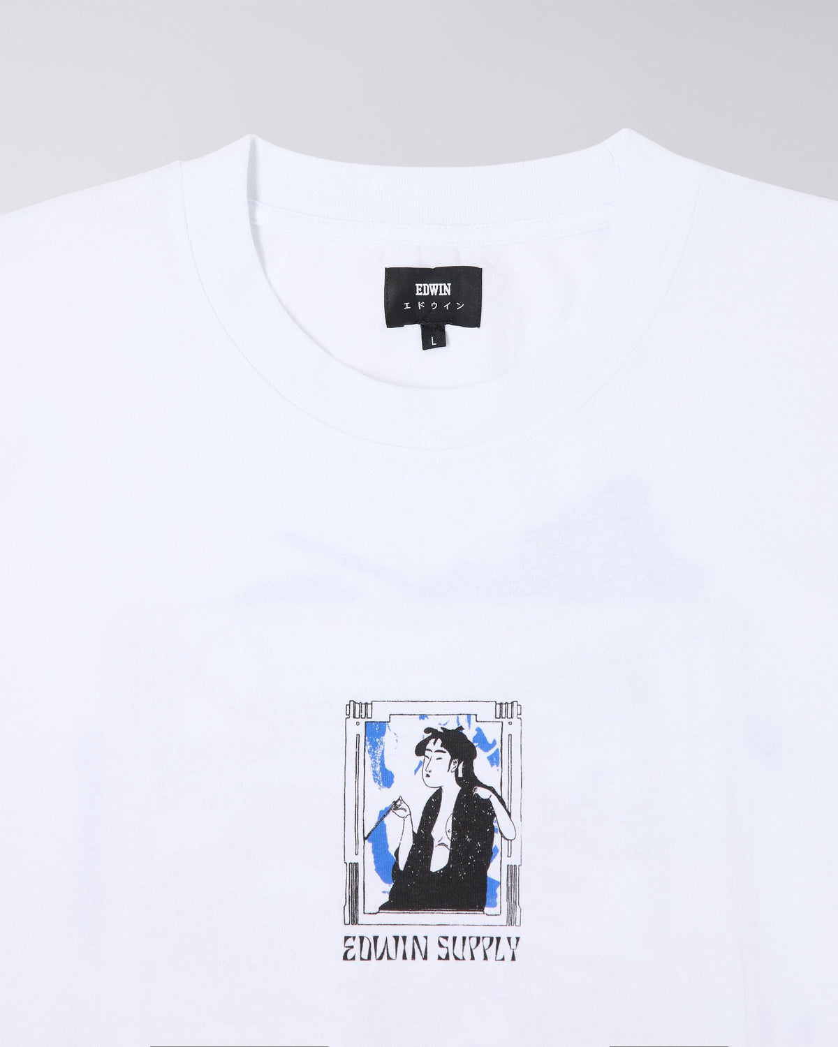 Edwin Serene Fuji II LS T-Shirt - White