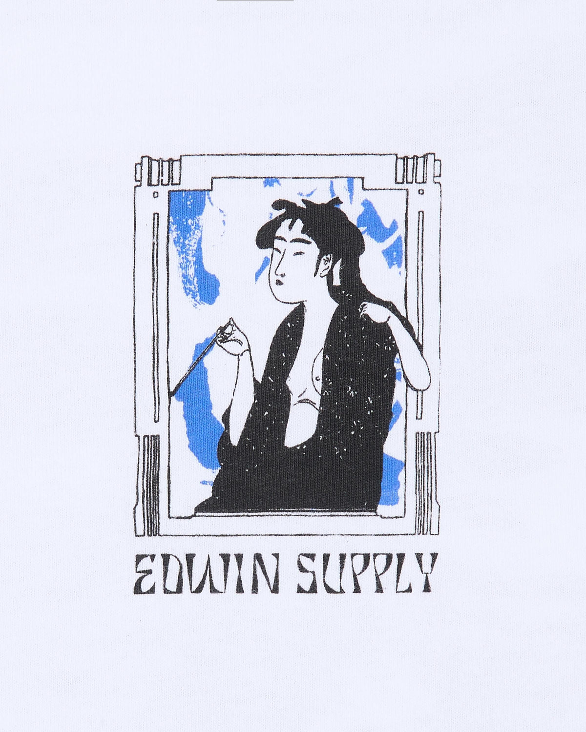 Edwin Serene Fuji II LS T-Shirt - White