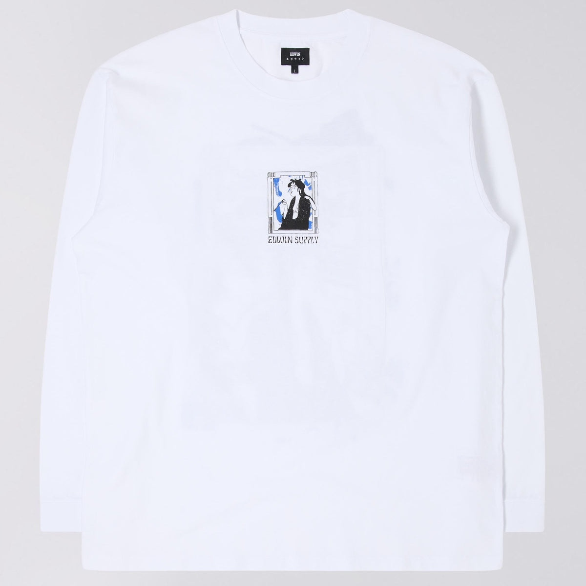 Edwin Serene Fuji II LS T-Shirt - White