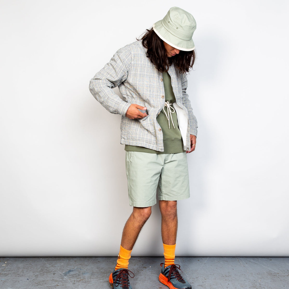 Folk Assembly Jacket - Ecru Crinkle Check