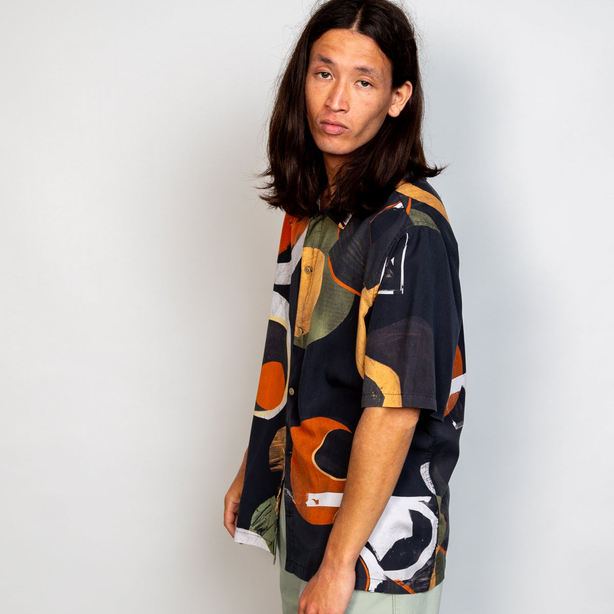 Folk Gabe Shirt - Burnt Orange Multi Dot