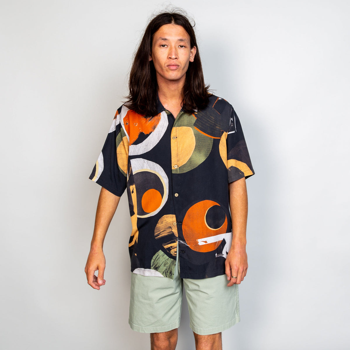 Folk Gabe Shirt - Burnt Orange Multi Dot