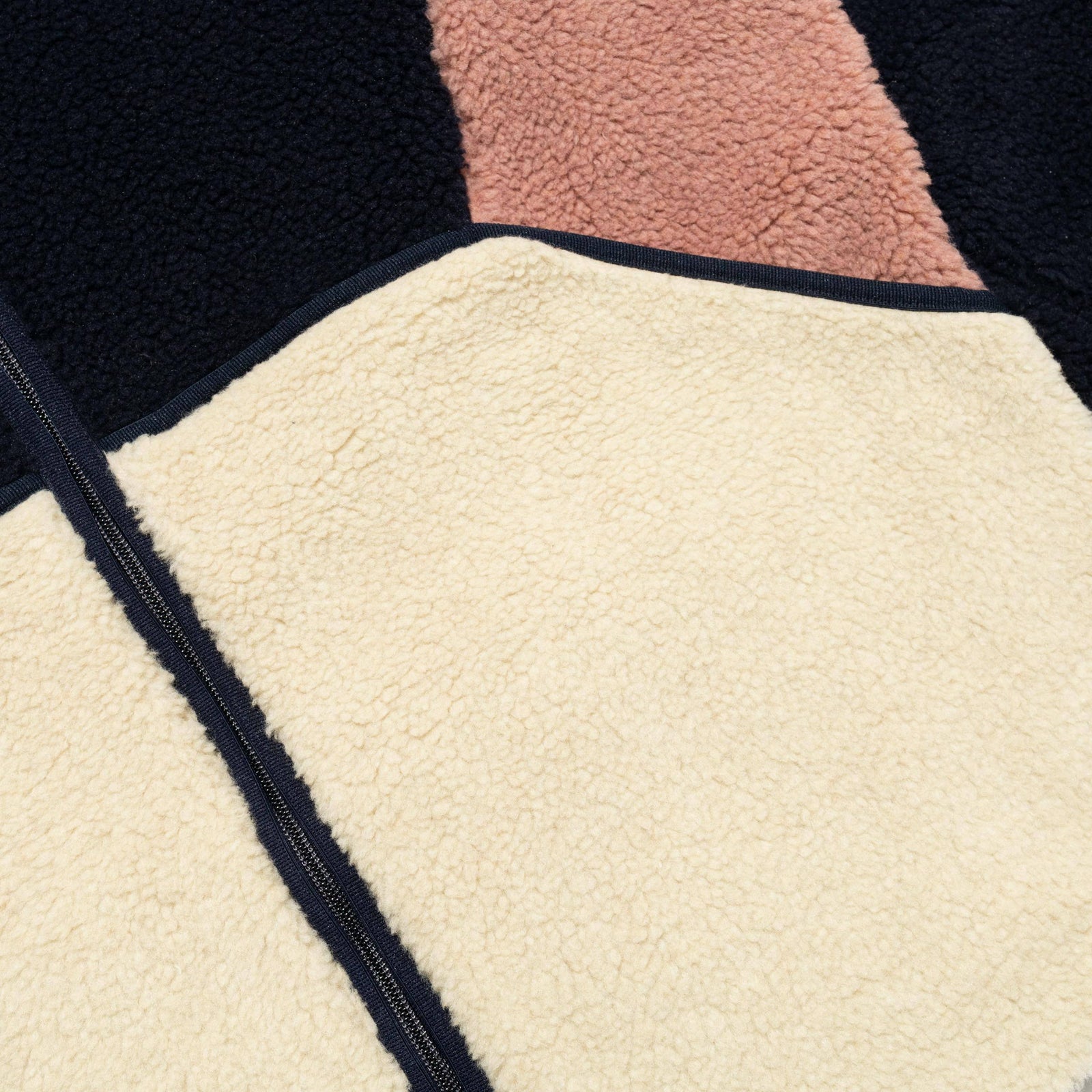 Folk Puzzle Zip Fleece - Navy Pink Mix