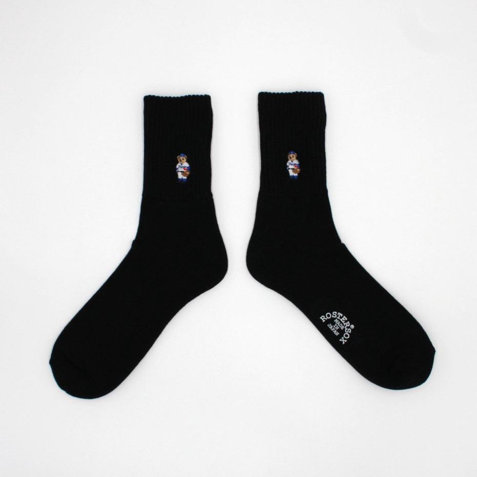 Rostersox Baseball Bear Sock - Black