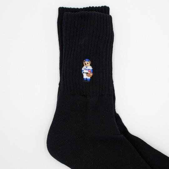 Rostersox Baseball Bear Sock - Black