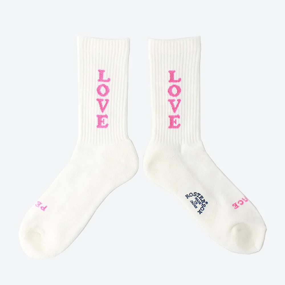 Rostersox Love Sock - Ecru / Pink