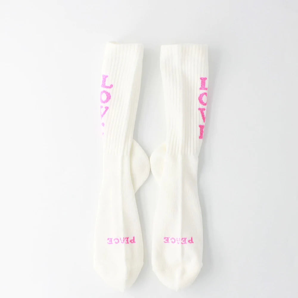 Rostersox Love Sock - Ecru / Pink