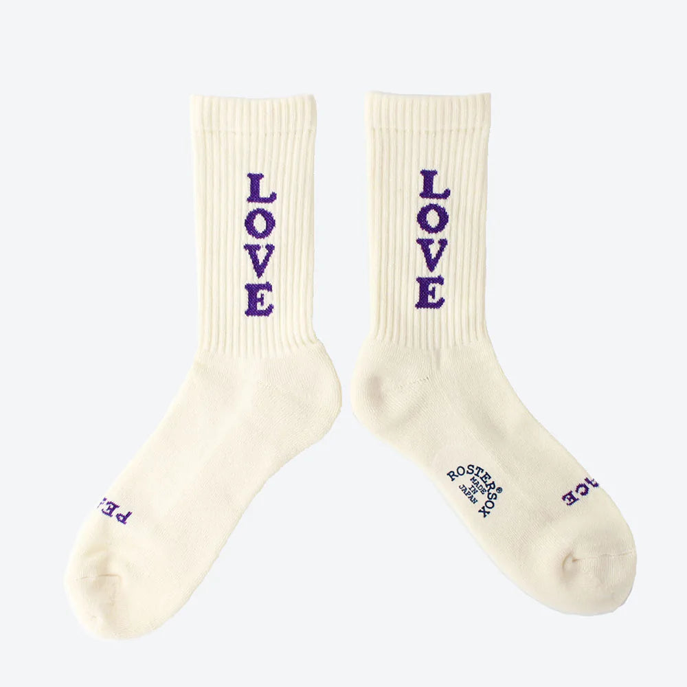Rostersox Love Sock - Ecru / Purple