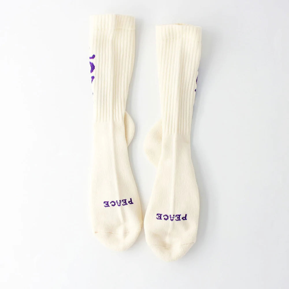 Rostersox Love Sock - Ecru / Purple