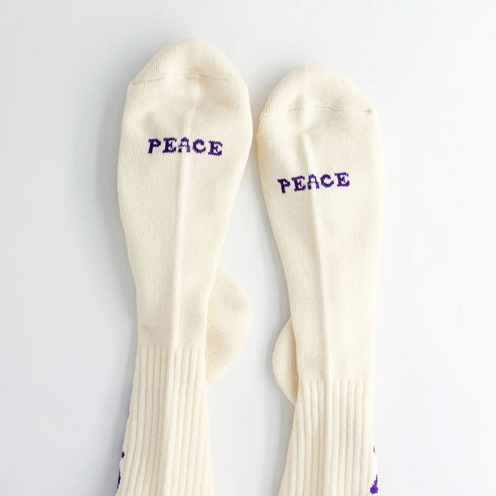 Rostersox Love Sock - Ecru / Purple