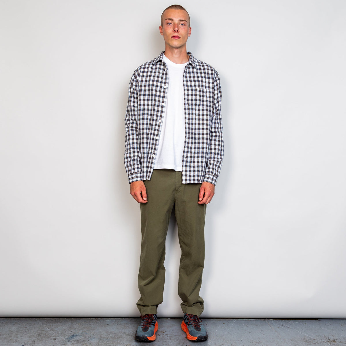 Folk Relaxed Fit Shirt - Brown / Cobalt Check