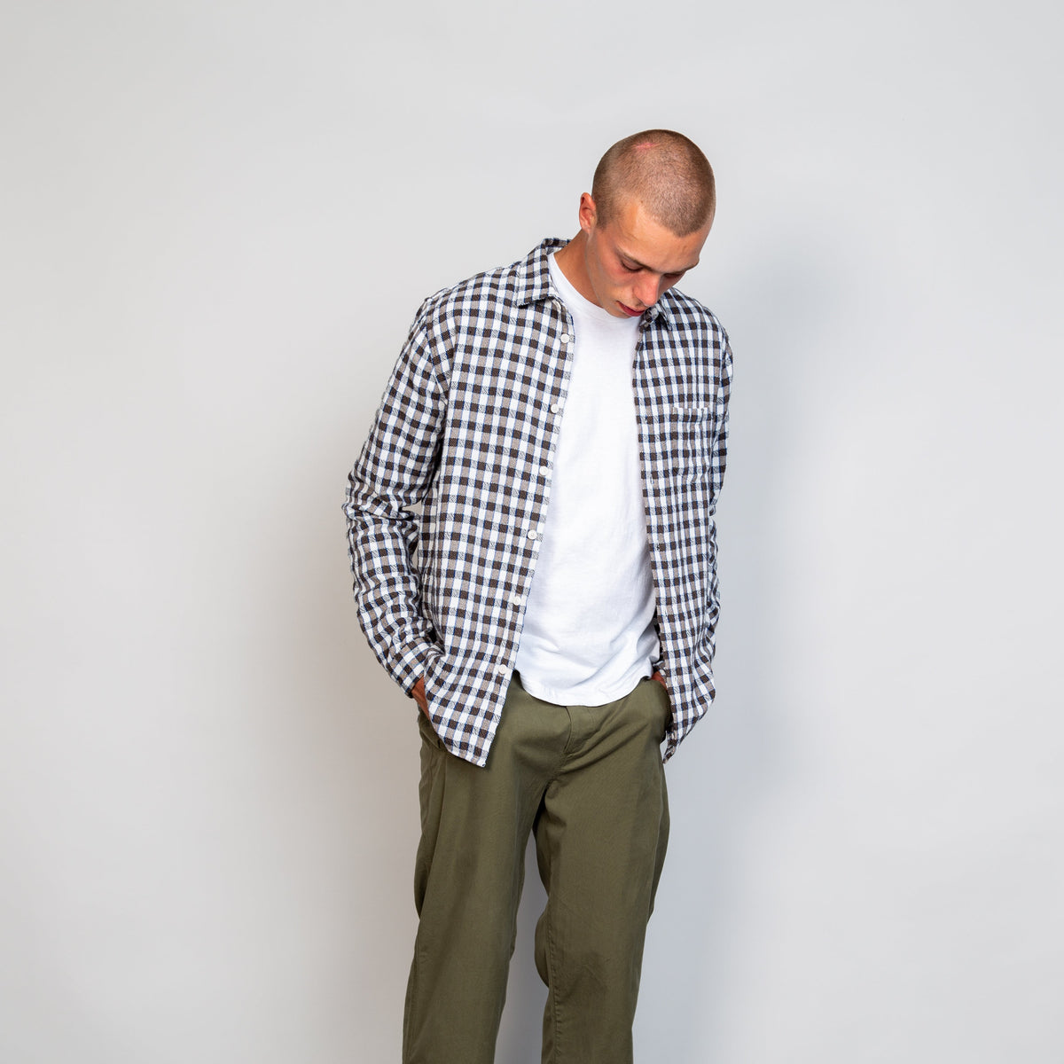 Folk Relaxed Fit Shirt - Brown / Cobalt Check