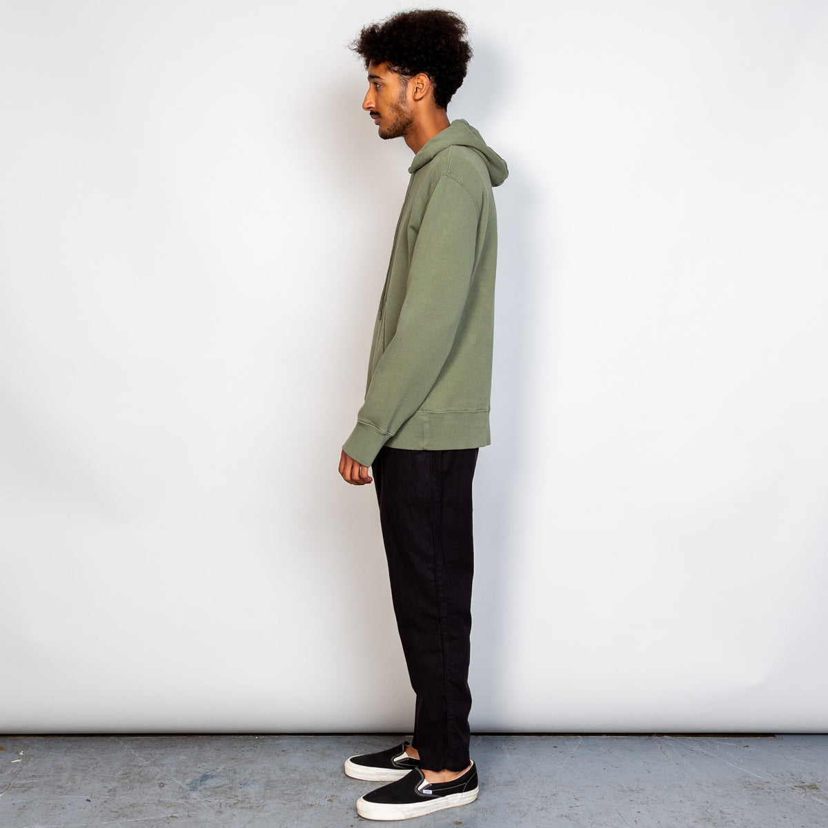 Folk Boxy Hoodie - Mid Olive