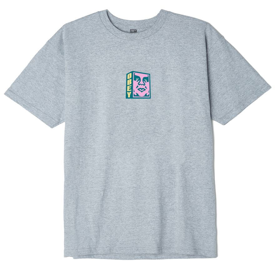 Obey Face T-Shirt - Heather Grey