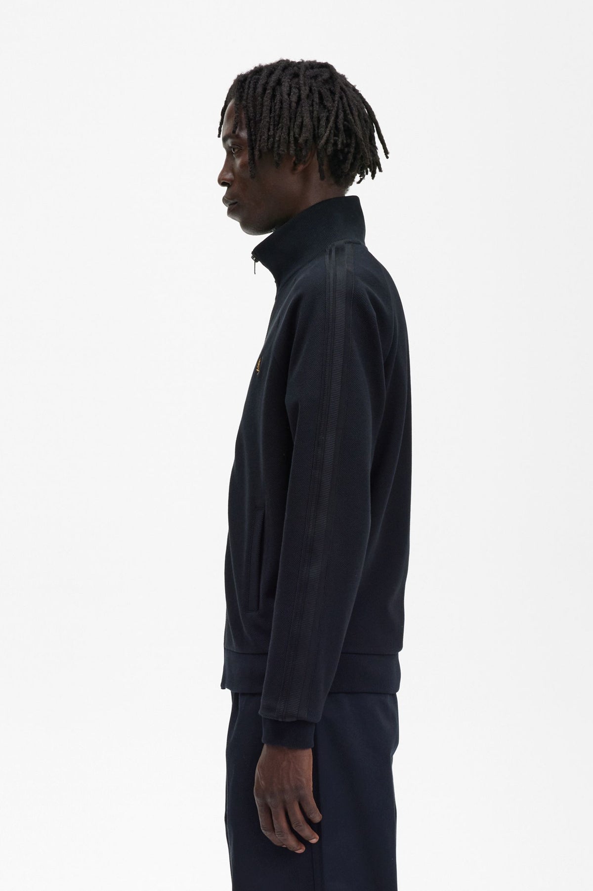 Fred Perry Knitted Tape Track Jacket - Black